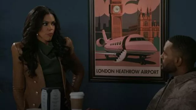 L'Agence Bethany Leather Blazer worn by Dani Dupree (Karla Cheatham Mosley) as seen in Beyond the Gates (S01E170)