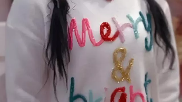 Wizards Beyond Waverly Place Taylor Cora Merry & Bright Sweater worn by (Taylor Cora) in Wizards Beyond Waverly Place