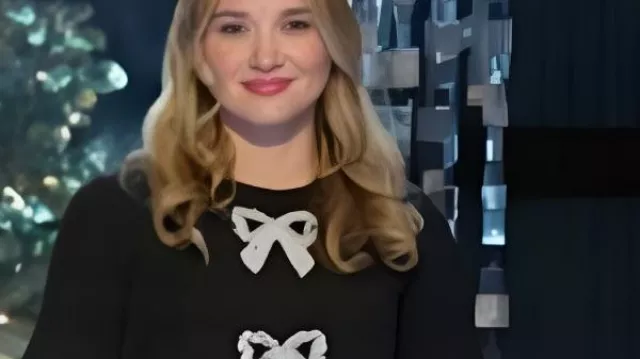 Finding Mr Christmas S02 Black Bow Dress as seen in Finding Mr. Christmas (S02)