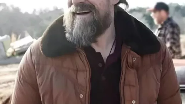 Stranger Things S5 David Harbour Brown Puffer Jacket worn by Jim Hopper (David Harbour) in Stranger Things (S05)