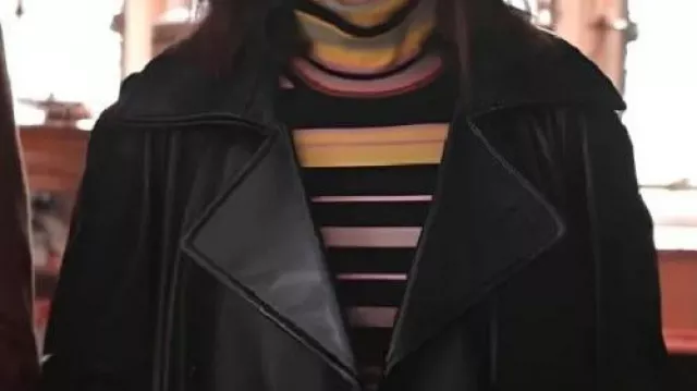 Black Leather Trench Coat worn by Mabel Mora (Selena Gomez) in TV Series Only Murders In The Building (S05)