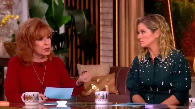 Simkhai Jazz Embellished A-Line Midi Dress worn by Sara Haines as seen in The View on November 25, 2025