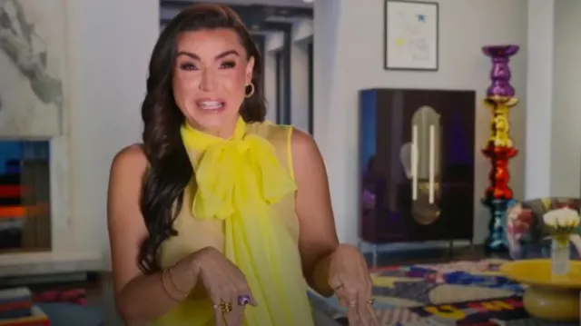 Sev Open Back Voile Top in Lima worn by Bronwyn Newport as seen in The Real Housewives of Salt Lake City (S06E11)