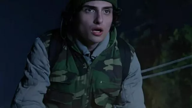Stranger Things S05 Mike Wheeler Camo Vest worn by Mike Wheeler (Finn Wolfhard) as seen in Stranger Things (S05)