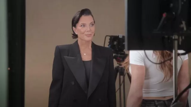 Stella McCartney Double Breasted Wool Tuxedo Jacket worn by Kris Jenner as seen in The Kardashians (S07E06)