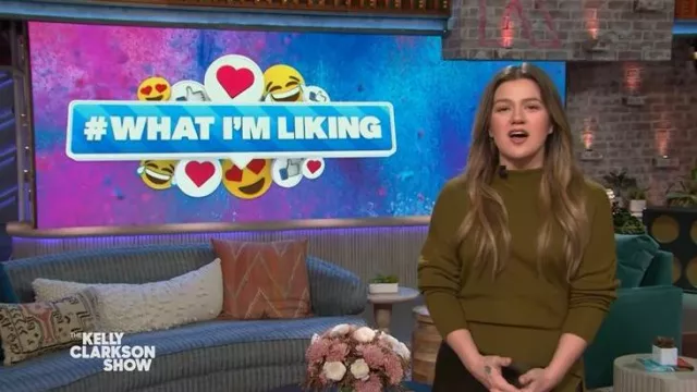 Zara Asymmetric Knit Sweater worn by Kelly Clarkson as seen in The Kelly Clarkson Show on  November 26, 2025