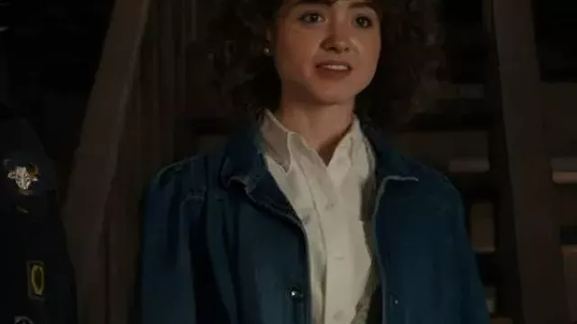 Stranger Things S05 Natalia Dyer Blue Denim jacket worn by Nancy ...