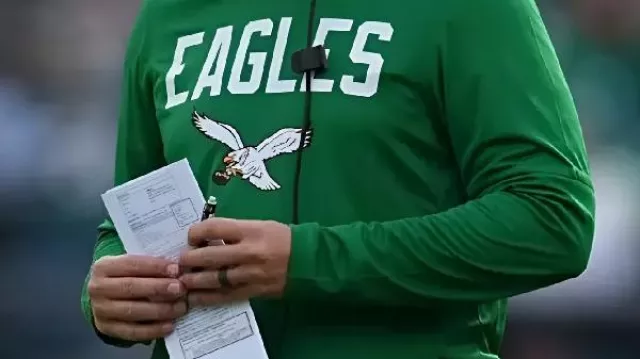 Eagles vs Giants Green Hoodie worn by Nick Sirianni in Coach Sirianni speaks to the team after their win over the Giants #shorts