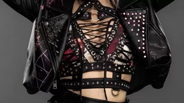 Friends 4 Ever Alexa Bliss Leather Jacket worn by Alexa Bliss in Alexa Bliss is BACK with first appearance since 2023: Royal Rumble 2025 highlights