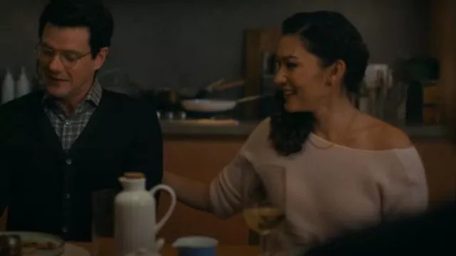 Reiss Laylah One Shoulder Sweater worn by Dr. Sasha Lubbock (Inga Schlingmann) as seen in Watson (S02E07)