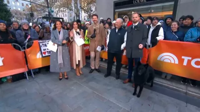 Simkhai Gianni Embellished Coat worn by Laura Jarrett as seen in Today on November 28, 2025