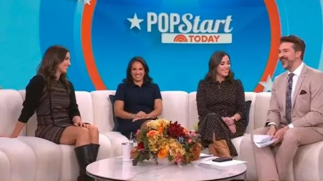 Robe Ramy Brook Jeanette Spalmed portée par Angie Lassman telle que vue dans Today le 28 novembre 2025