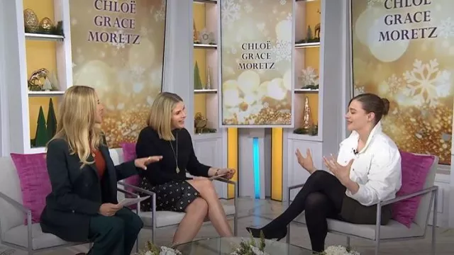 Veronica Beard Anderson Leather Grommet Skirt worn by Jenna Bush Hager as seen in Today with Jenna & Friends on December 1, 2025