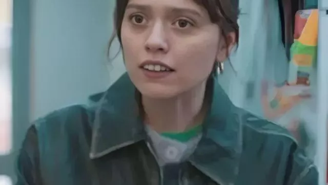 Wood Leather Jacket worn by Gemma (Aimee Lou Wood) as seen in Daddy Issues (S02E06)