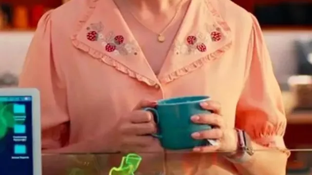Floral & Strawberry Print Collar Blouse of Ainsley (Stephanie Styles) in Loot (S02)