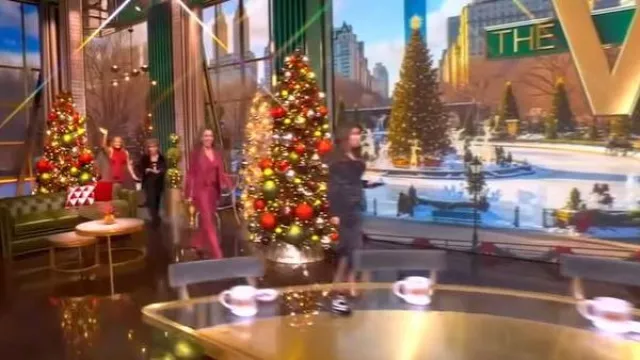 Pantalon en laine à jambes larges Vesta avec un détail ceinturé par Gabriela Hearst, porté par Sunny Hostin tel que vu dans The View le 5 décembre 2025