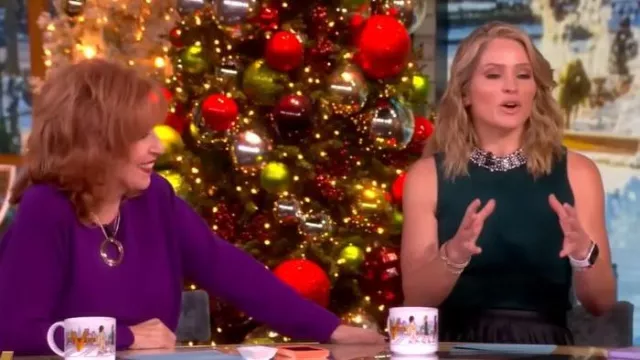 Simkhai Rema Halter Top worn by Sara Haines as seen in The View on December 5, 2025