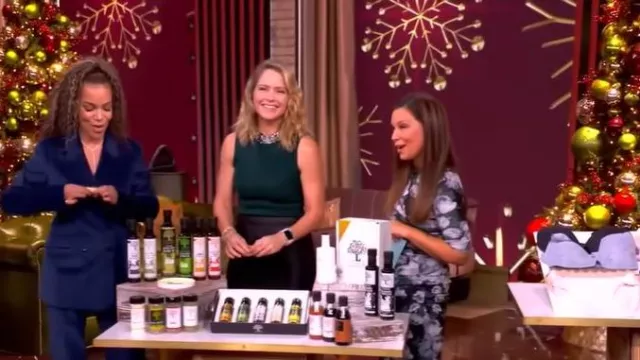 Stella McCartney Bunch of Roses Gathered Mesh Top worn by Gretta Monahan as seen in The View on December 5, 2025