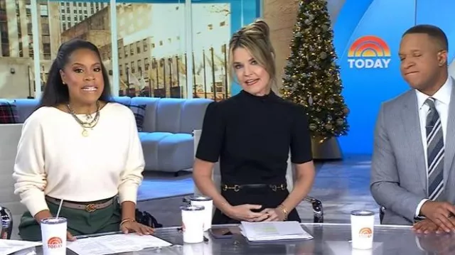 J. Crew Cashmere Boatneck Sweater worn by Sheinelle Jones as seen in Today on December 4, 2025