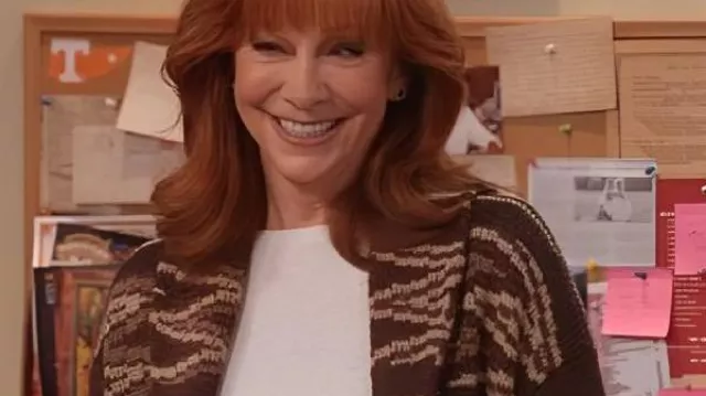 Happys Place S02 Reba McEntire Knit Cardigan worn by Reba McEntire in Happy's Place