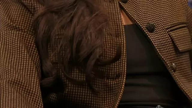 Brown Checkered Jacket worn by Self (Chloe Tucker Caine) in Owning Manhattan