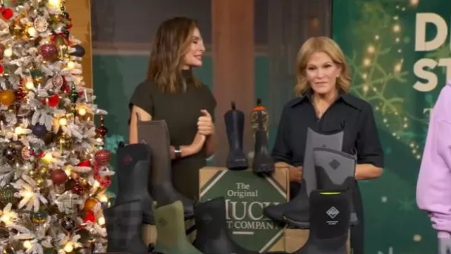 Robe chemise à manches courtes d’Akris portée par Tory Johnson telle que vue dans Good Morning America le 5 décembre 2025