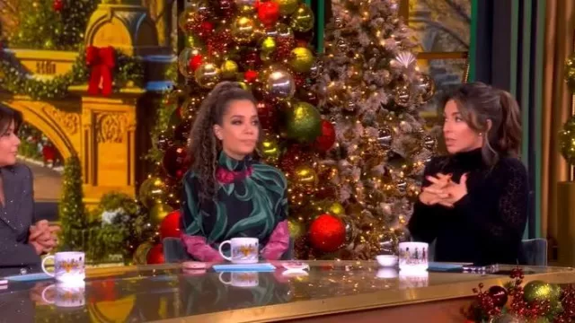 La DoubleJ Gilda Dress worn by Sunny Hostin as seen in The View on December 8, 2025