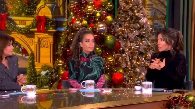 Hatch The Luella Knit Pointelle Dress worn by Alyssa Farah Griffin as seen in The View on December 8, 2025