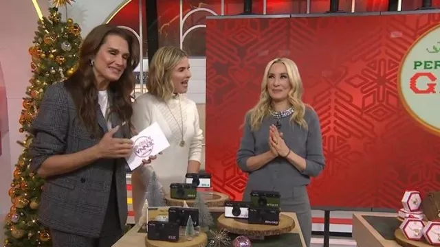 Veronica Beard Daro Embellished Cardigan worn by Chassie Post as seen in Today with Jenna & Friends on December 8, 2025