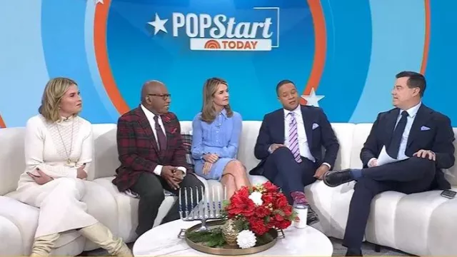 Lela Rose Cashmere Textured Sheath Dress worn by Jenna Bush Hager as seen in Today on December 8, 2025