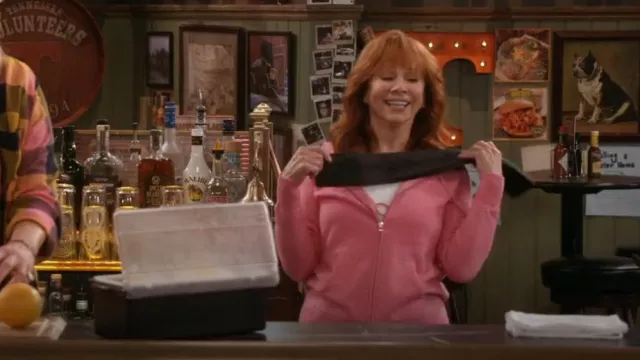 C by Bloomingdale's Cashmere 100% Cashmere Zip Hoodie worn by Bobbie (Reba McEntire) as seen in Happy's Place (S02E02)
