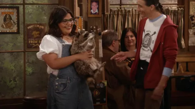 We The Free Ziggy Denim Overalls worn by Isabella (Belissa Escobedo) as seen in Happy's Place (S02E02)