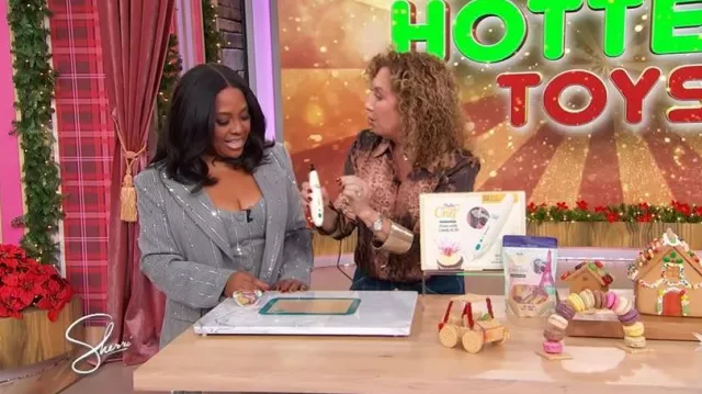 Aqua x Salvatore Rizza Crystal Pinstripe Bustier Top worn by Sherri Shepherd as seen in Sherri on December 3, 2025