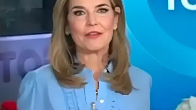 Today Show Savannah Guthrie Ruffle Front Shirt worn by Savannah Guthrie as seen in Today