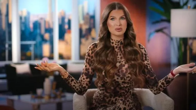 Dolce&Gabbana Milky Sheer Mock Neck Long Dress worn by Jess Markowski as seen in Owning Manhattan (S02E04)