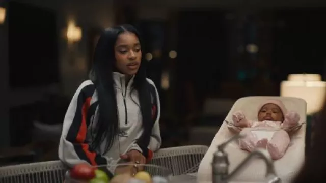 Umbro Striped Quarter Zip Sweatshirt worn by Ashley Banks (Akira Akbar) as seen in Bel-Air (S04E08)