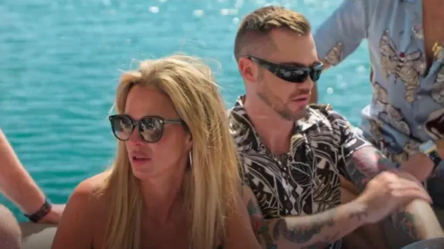 Lunettes de soleil rondes noires Gucci portées par Jess Taylor telles que vues dans Owning Manhattan (S02E07)