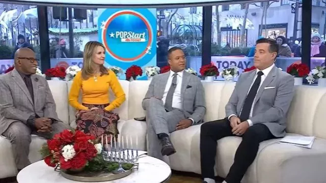 La DoubleJ Milano Skirt Jacquard Sicomore Black worn by Savannah Guthrie as seen in Today on December 9, 2025