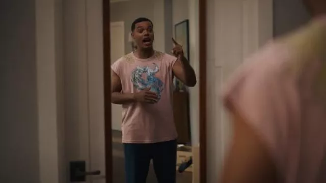 Diesel Pink Tank Top worn by Will Smith (Jabari Banks) as seen in Bel-Air (S04E08)