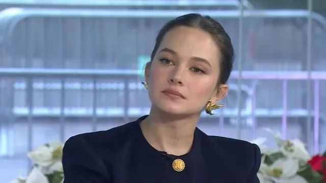 Schiaparelli Dove Earrings worn by Cailee Spaeny as seen in Today on December 10, 2025