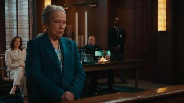 Polo Ralph Lauren Herringbone Blazer worn by Madeline 'Matty' Matlock (Kathy Bates) as seen in Matlock (S02E08)