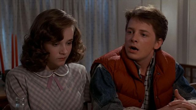 The red jacket of Marty McFly (Michael J. Fox) in Back to the future