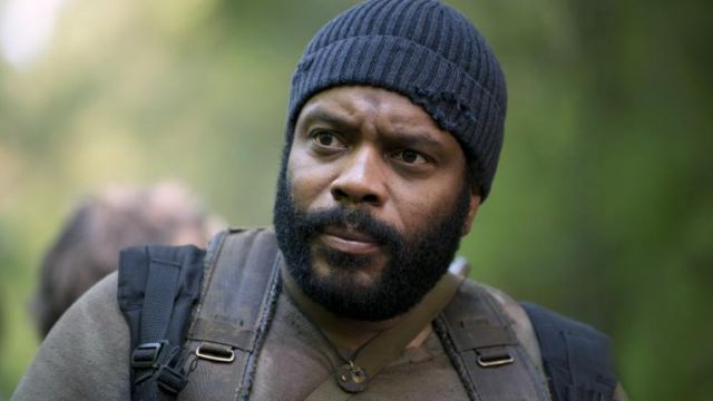 The collar button of Tyreese Williams (Chad L. Coleman) in The Walking Dead