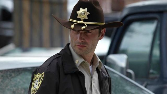 The badge of the police "Eagle" of Rick Grimes in The Walking Dead