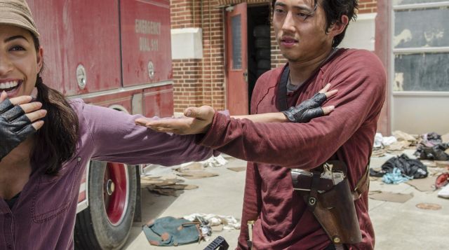 Holster pistol of Glenn Rhee (Steven Yeun) in The Walking Dead