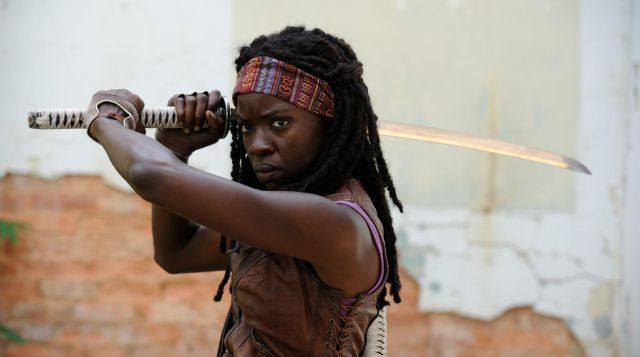 The katana of Michonne (Danai Gurira) in The Walking Dead