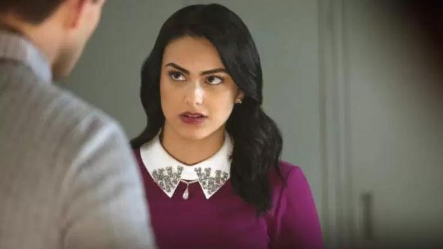 the pencil outline of the lips of Veronica Lodge (Camila Mendes) in Riverdale