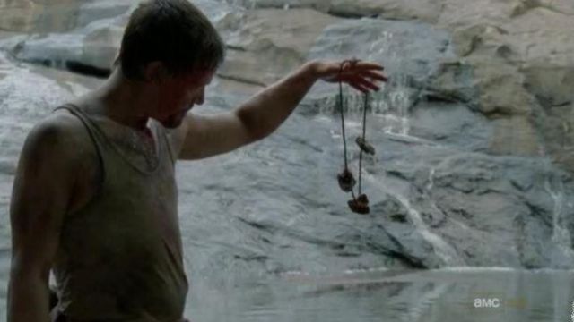 The necklace of ears Daryl Dixon (Norman Reedus) in The Walking Dead