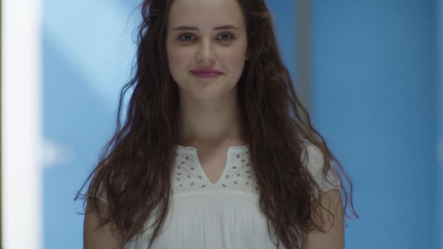The white top of Hannah Baker (Katherine Langford) in 13 reasons why