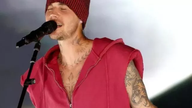 Justin Bieber Newport Hoodie of Justin Bieber in Justin Bieber brings Billie Eilish on Coachella stage for One Less Lonely Girl | Spotern